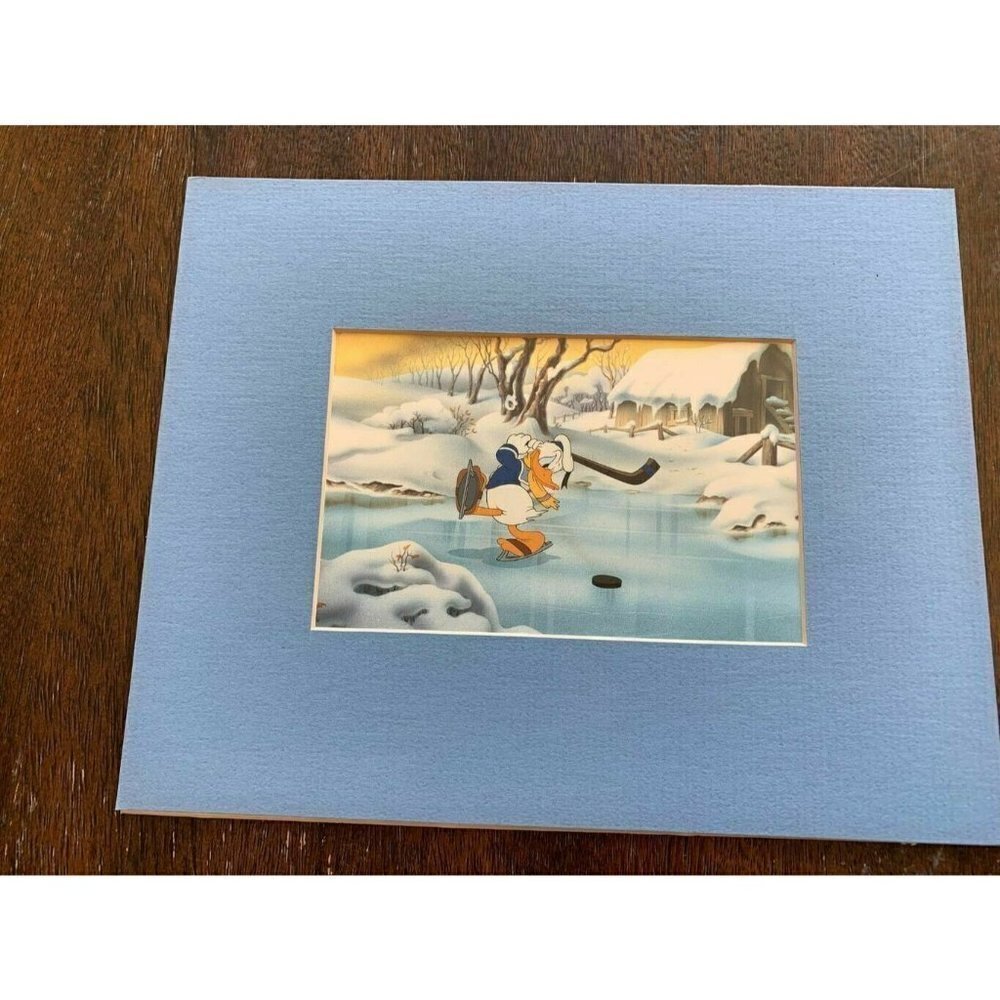 Donald Duck Playing Hockey Print in Matte Disney Collectors Sports